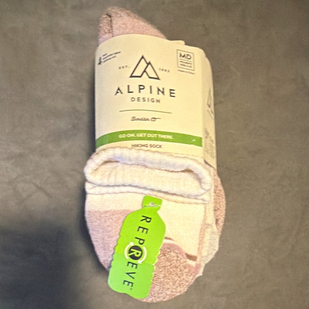 Alpine Design Women's Hiking Crew Socks 4 Pairs 5-10 Striped Purple Arch